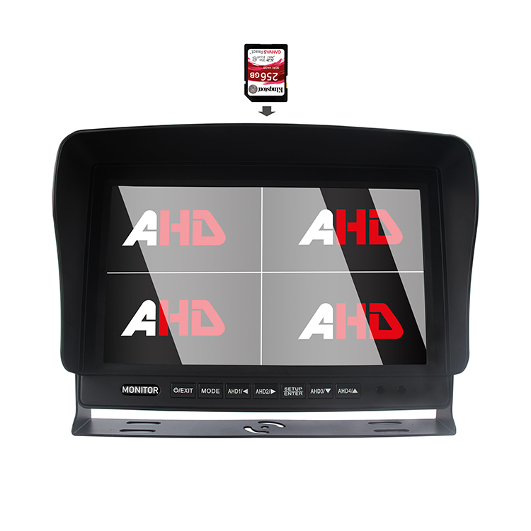 10.1 Inch AHD Kotak Split Tampilan SD DVR Kendaraan Monitor