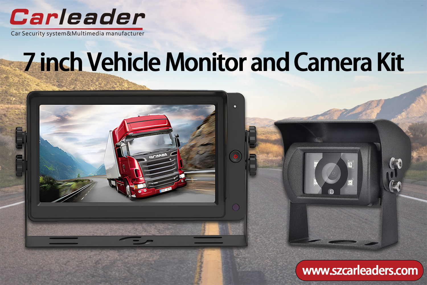 Monitor mburi 7 Inch kanthi kamera mbalikke