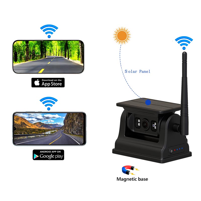 Kamera Serep Serep Wireless Magnetik Wireless kanggo iOS Android