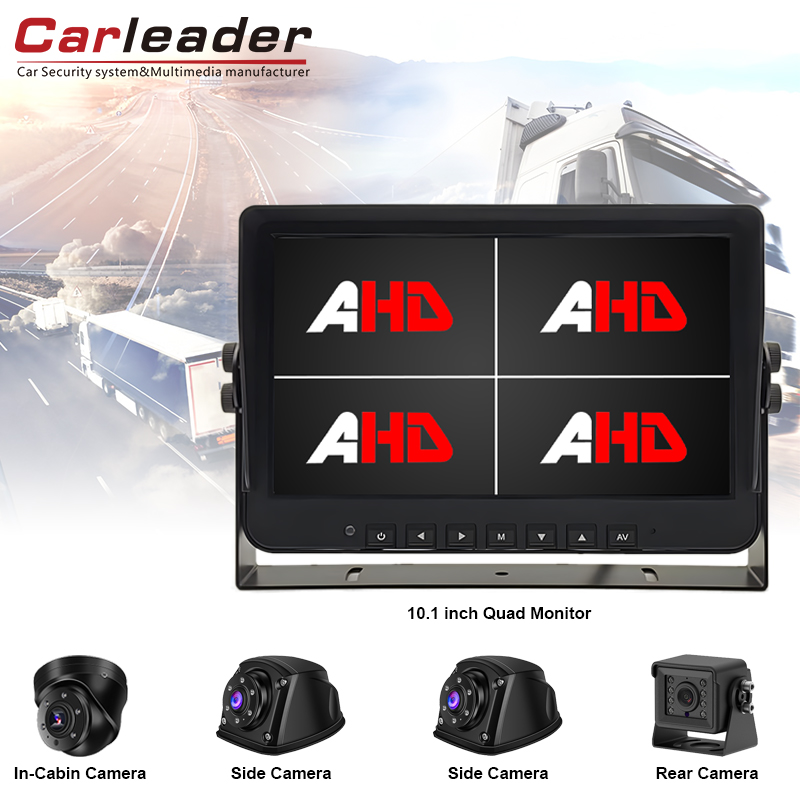 Nganyarke pengalaman ngawasi karo Carleader 10.1-inci 4AV Input quad Ndeleng Monitor AHD Ahd Ahd Monitor lan Kit Kamera
