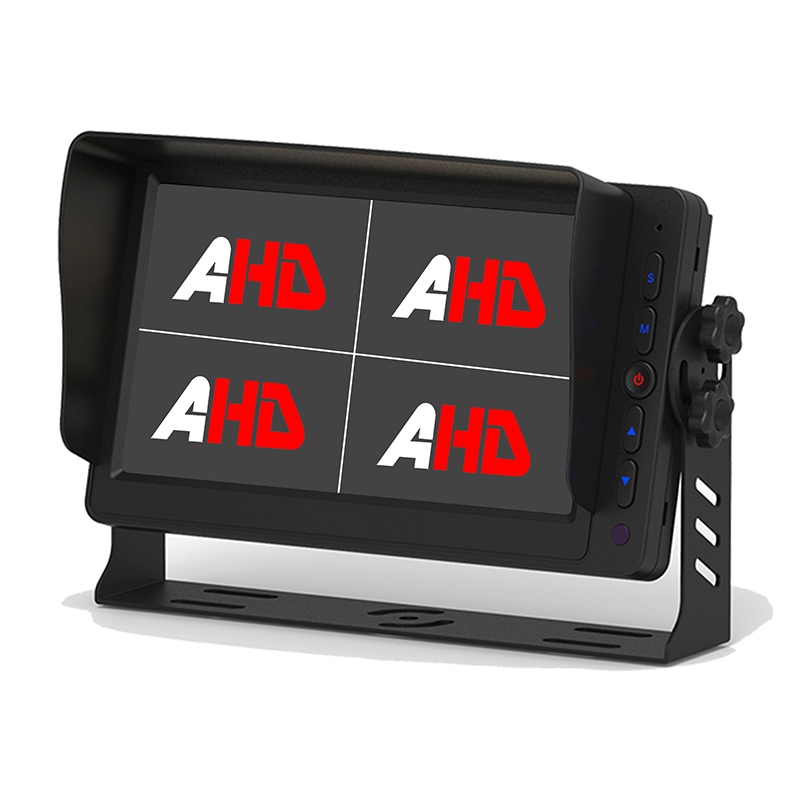 Carleader 7 Inch 4CH AHD Input Monitor Tampilan Quad View Ningkatake Keamanan Nyopir Sampeyan