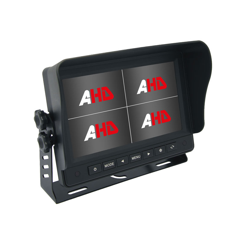 Carleader 7 Inch 4CH Quad View Display Monitor Kendaraan AHD kanggo Pengawasan Kendaraan sing Bisa Dipercaya
