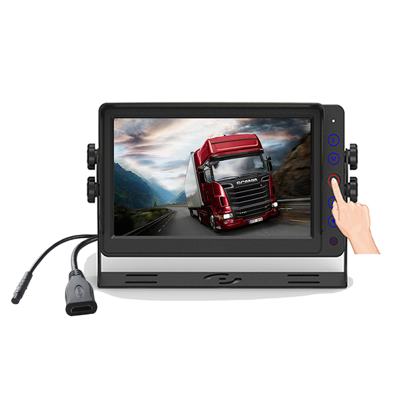 Carleader 7 Inch Tombol Tutul HD Heavy Duty Vehicle Monitor Ndhukung CVBS lan Input Sinyal HD