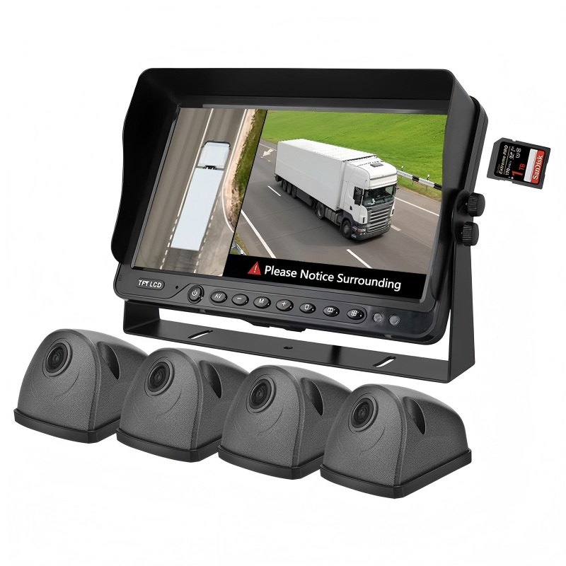 Sistem AVM 7 Inch 360 kanthi Deteksi Blind Spot AI lan Kamera 1080P