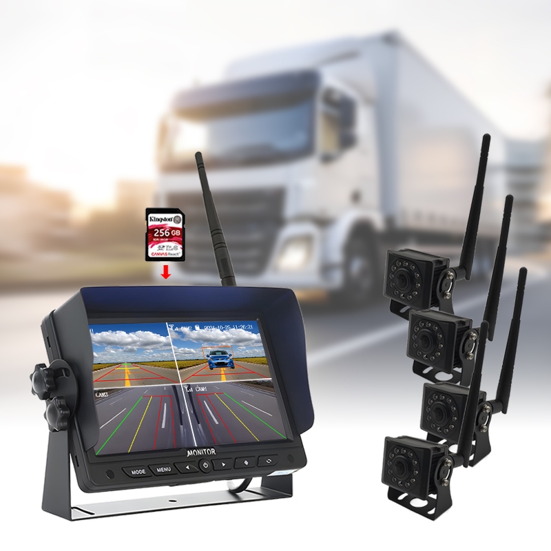 7 Inch BSD Blind Spot Detection Sistem Monitor Nirkabel