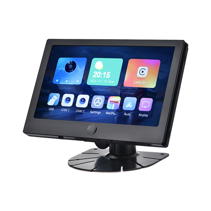 Monitor Kendaraan 7 Inch IPS 2AV AHD Dhukungan CarPlay Multimedia