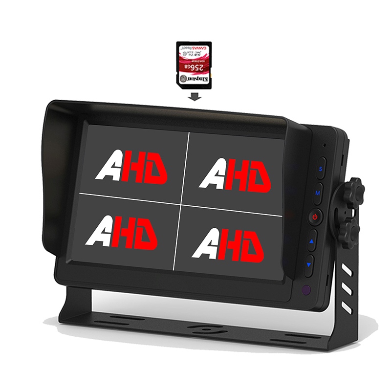 7 Inch Quad Display Truck Video Rekaman AHD Monitor