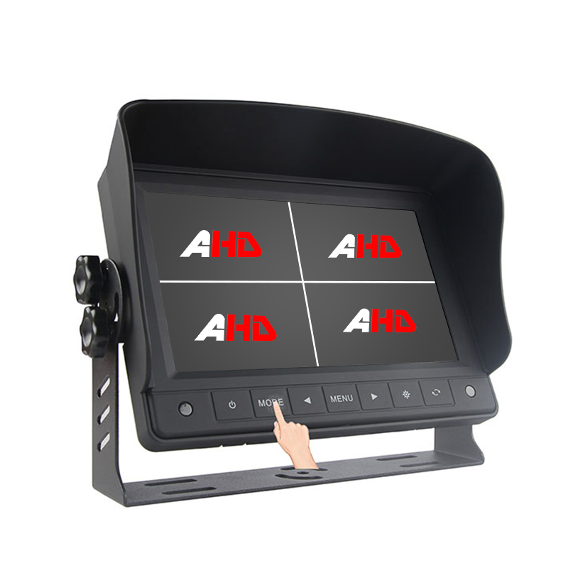 7 Inch Quad Split Display Kendaraan Tutul Tombol AHD Monitor