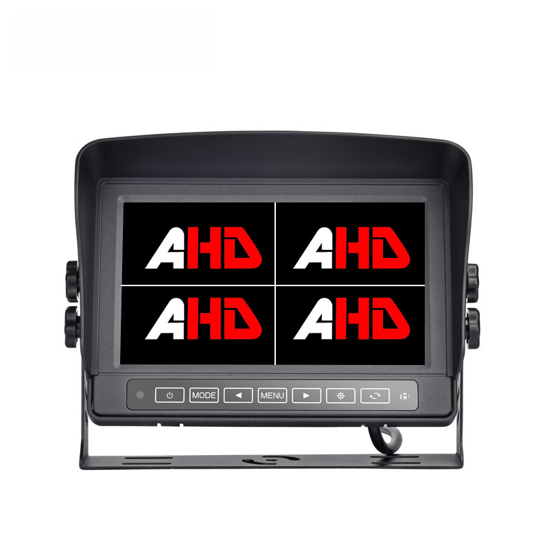 7 Inch Waterproof AHD Quad Monitor karo Housing Metal lan Kontrol Tutul