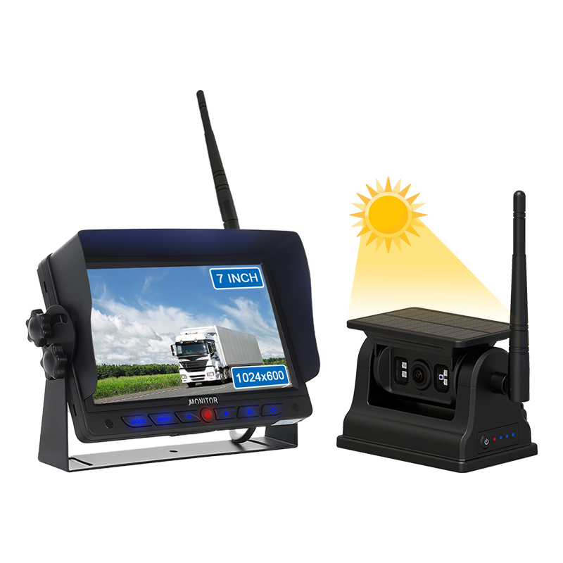 Monitor Nirkabel 7 Inch karo Kamera Solar Powered kanggo Kendaraan Komersial