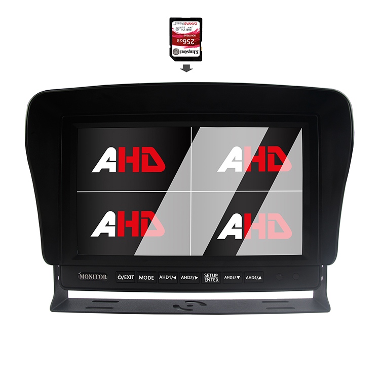 9 Inch Quad Display Truck Video Rekaman AHD Monitor